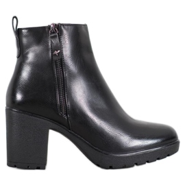 Bella Paris Botas casuales de cuero ecológico negro