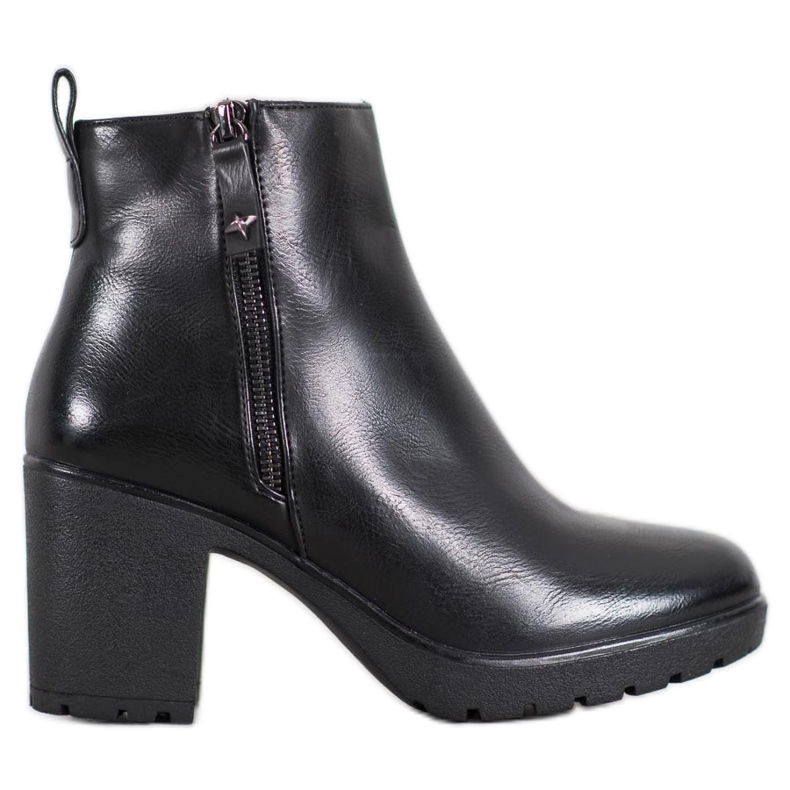 Bella Paris Botas casuales de cuero ecológico negro
