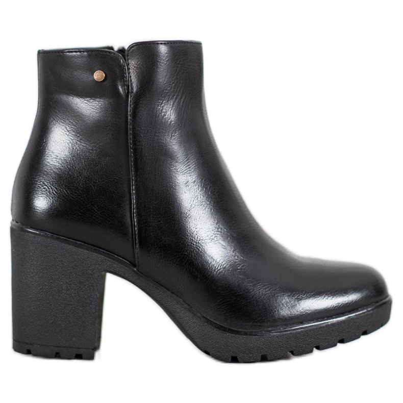 Bella Paris Botas de cuero ecológico negro
