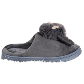 SHELOVET Pantuflas Con Lazo gris