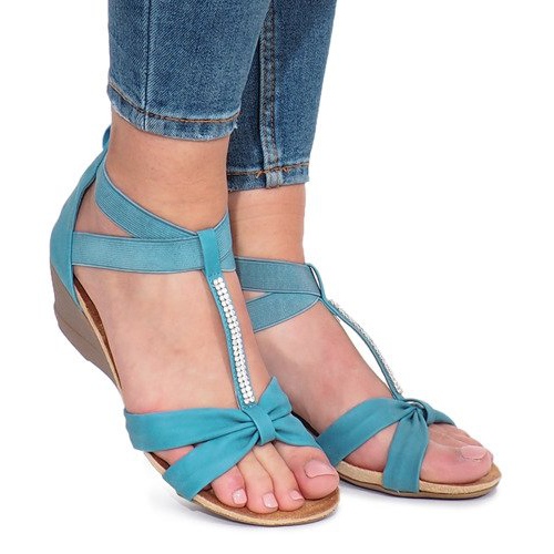 Sandalias con cuña azules de Vesuvio