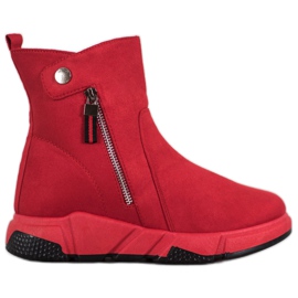 SHELOVET Botas de gamuza de moda rojo