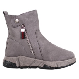 SHELOVET Botas de gamuza de moda gris