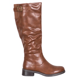 Abloom Botas altas con circonita marrón Abloom Botas altas con circonita marrón