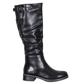 Abloom Botas altas con circonita negro Abloom Botas altas con circonita negro