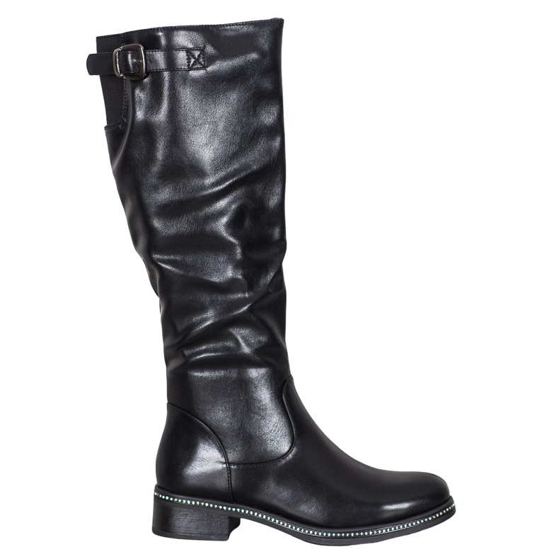 Abloom Botas altas con circonita negro Abloom Botas altas con circonita negro