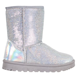 SHELOVET Mukluki con lentejuelas gris