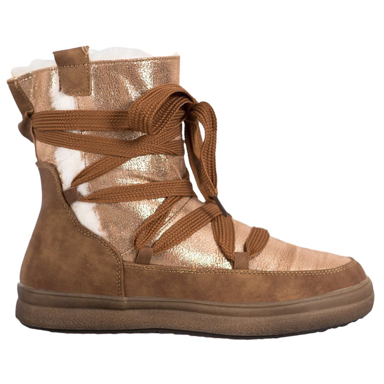 SDS Botas de nieve cálidas marrón dorado