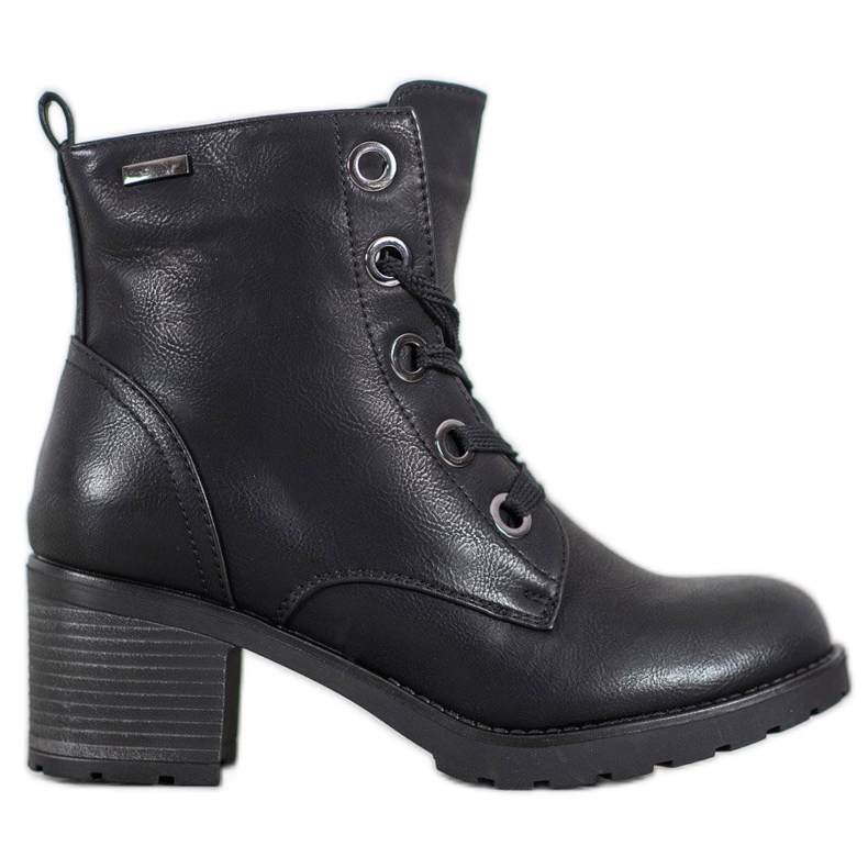 Goodin Botas casual de tacón alto negro