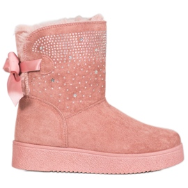 SHELOVET Mukluki con circonita cúbica rosado SHELOVET Mukluki con circonita cúbica rosado