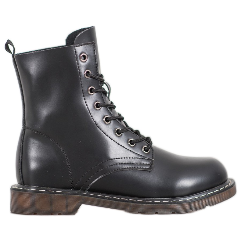 Kylie Tramperos elegantes con cuero ecológico negro Kylie Tramperos elegantes con cuero ecológico negro