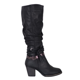 J. Star Botas con Rayas Decorativas negro J. Star Botas con Rayas Decorativas negro