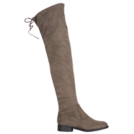 Seastar Botas por encima de la rodilla con tacón plano verde