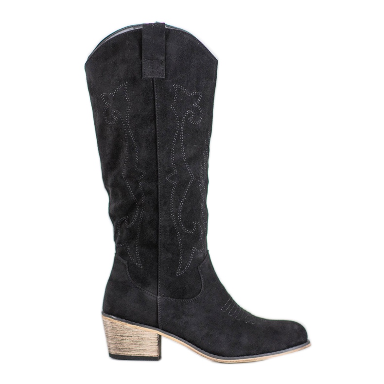 Abloom Botas vaqueras de ante negro