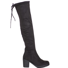 SHELOVET Botas de ante con plataforma negro