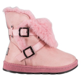 Bona Mukluki de ante con rayas rosa