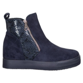 Bestelle Botas con estampado de serpiente azul Bestelle Botas con estampado de serpiente azul