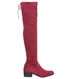 Small Swan Botas granate por encima de la rodilla rojo