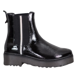 Sergio Leone Botines Chelsea Fashion lacados negro