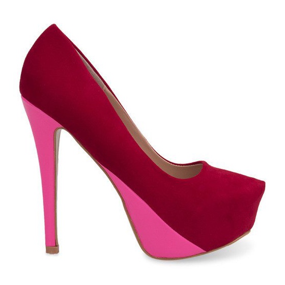 Tacones altos en la plataforma roja YMS-012 rojo