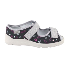 Zapatillas para niños de Befado 969y144 negro rosa gris