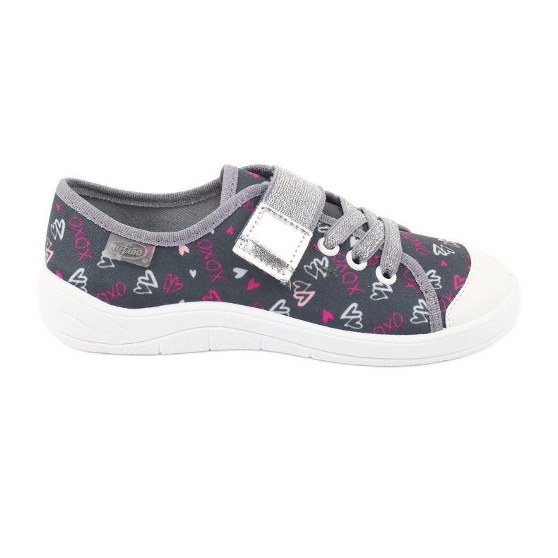 Zapatillas de niños Befado 251Y138 blanco rosado gris