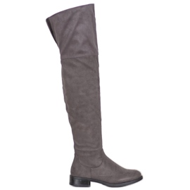 SHELOVET Botas con estilo sobre la rodilla gris
