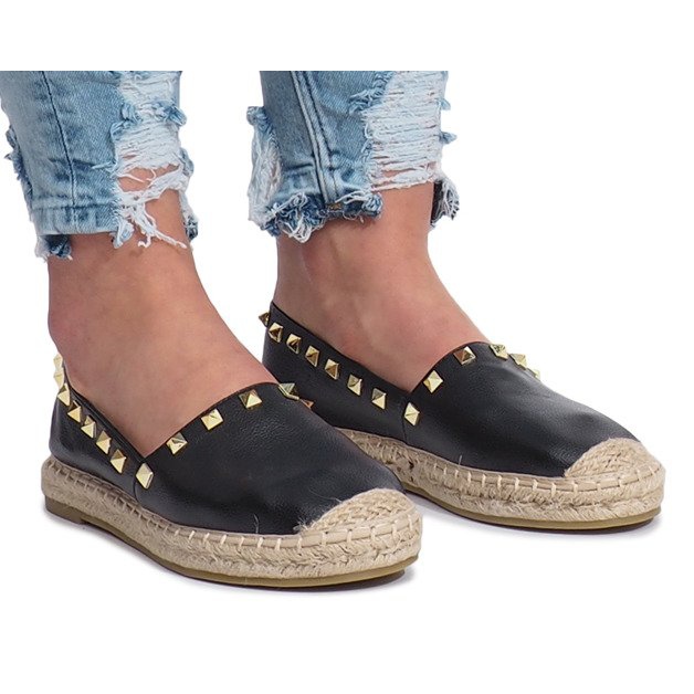 Alpargatas negras con tachuelas Montana negro