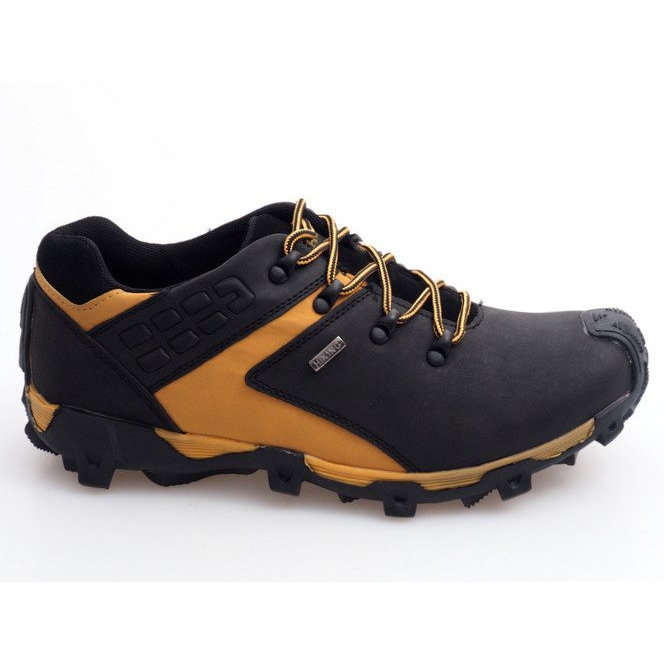 Botas Trekking Piel Nat HLD923 Negro amarillo