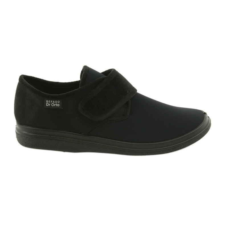Befado Dr. Interior de zapatillas para hombres PU en velcro 036m006 negro