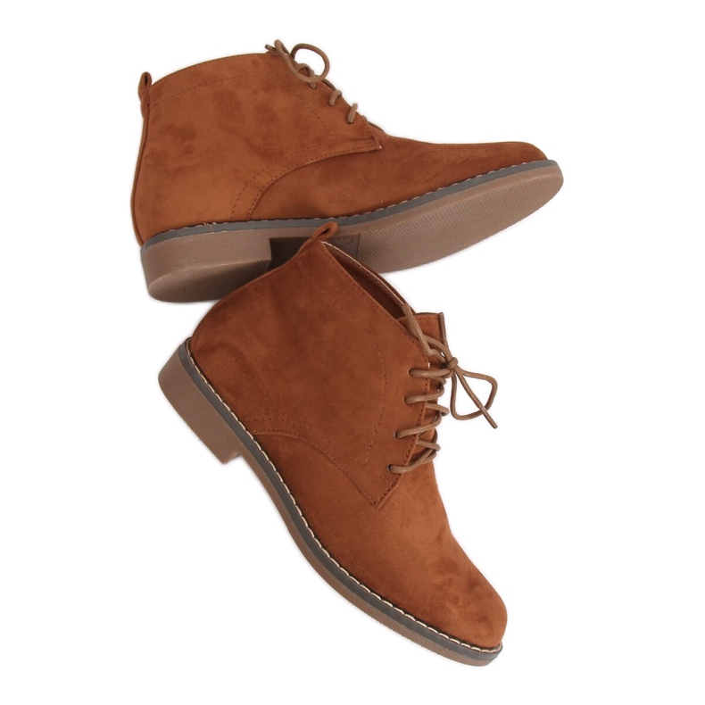 Botas con cordones camel 8B977 Camel marrón
