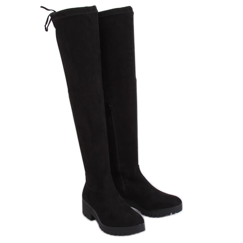 Botas por encima de la rodilla en el protector negro NC711 Negro