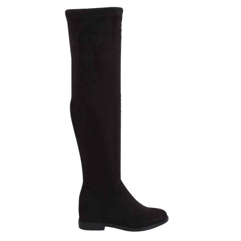 Botas por encima de la rodilla con cuña negra oculta NS076P Black negro