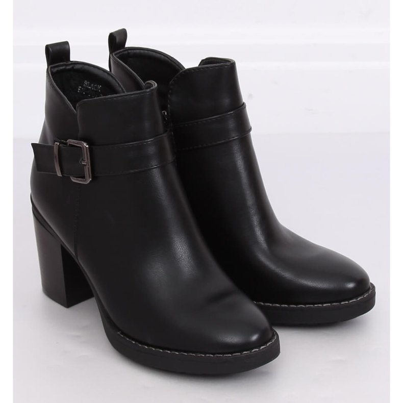 Botas negras de tacón ancho BM-9078 Black negro Botas negras de tacón ancho BM-9078 Black negro