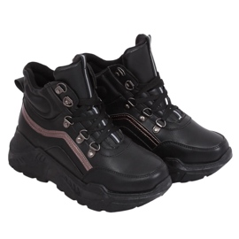 Zapato deportivo negro con tacón alto B0012-SP Negro