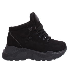 Zapatillas deportivas negras suela alta B0014-SP Negro