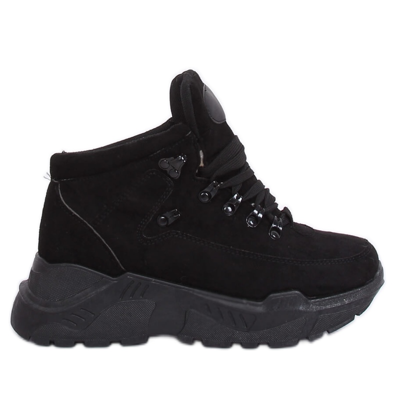 Zapatillas deportivas negras suela alta B0014-SP Negro