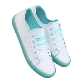 Zapatillas de mujer ombre blancas y verdes E3508 Verde blanco