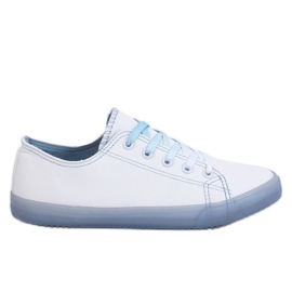 Zapatillas de mujer ombre blancas y azules E3508 Azul blanco