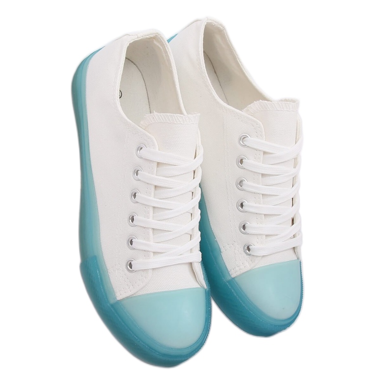Zapatillas con suela de colores, blanco y azul FG-2948 Azul