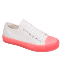 Zapatillas con suela de colores, blanco y rosa FG-2948 Rosa rosado
