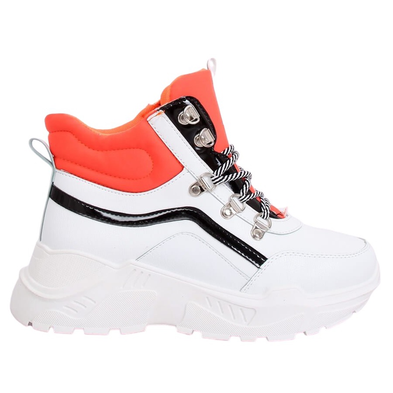 Zapatilla deportiva tobillera naranja y blanca RB-3348 BLANCO / NARANJA