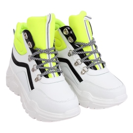 Deportivas blancas y amarillas de tobillo alto RB-3348 BLANCO / AMARILLO