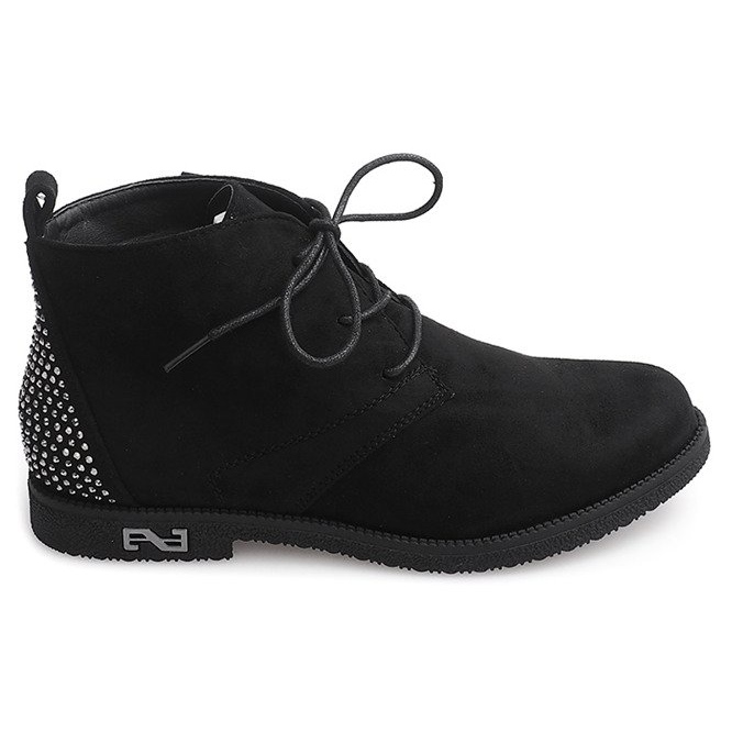 Botas Atadas Con Lentejuelas H543 Negro