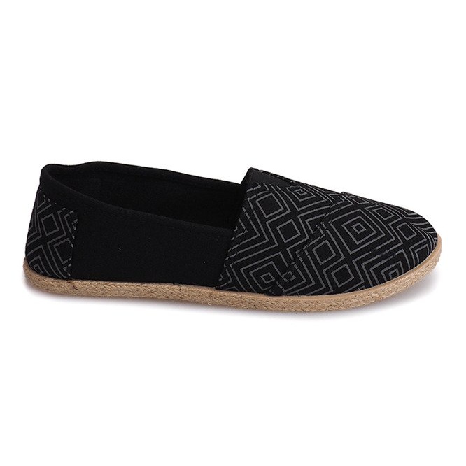 Alpargatas de lino B211-2 Zapatillas negras negro