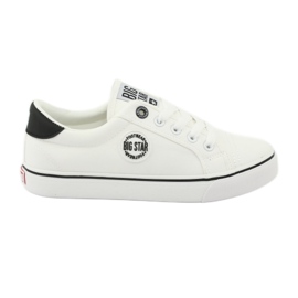 Zapatillas Big Star atadas blanco 274473 negro