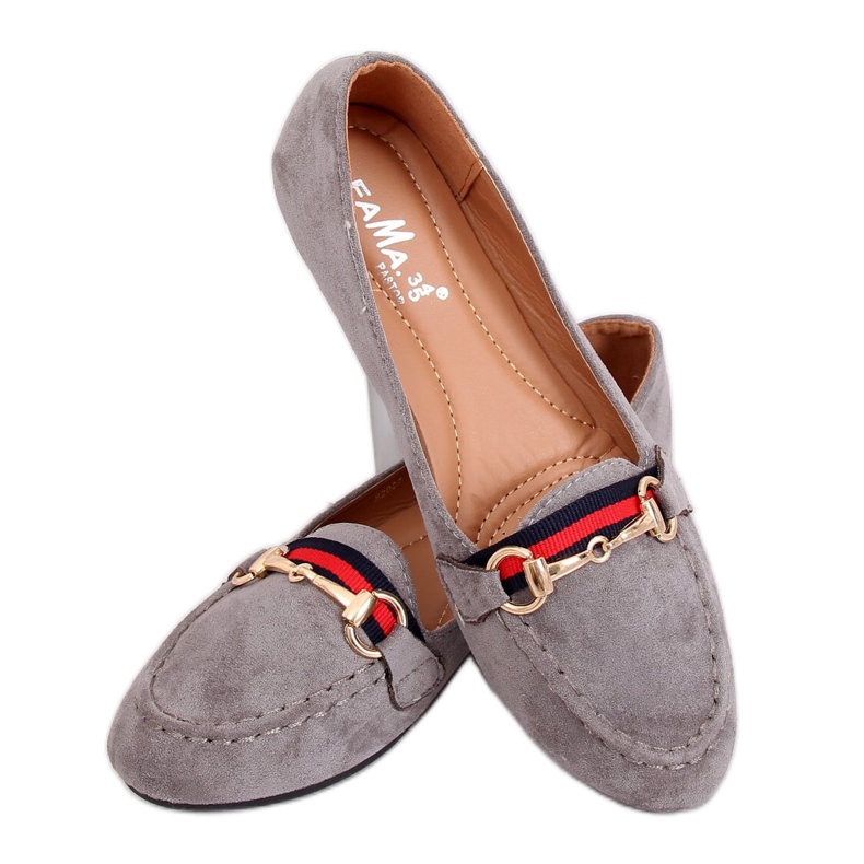 Gris Mocasines grises de mujer B2027 Gris Gris Mocasines grises de mujer B2027 Gris