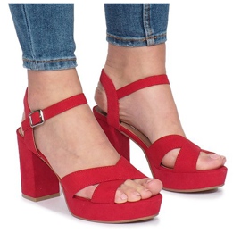Sandalias de tacón rojo Enmore