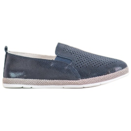 Goodin Alpargatas de piel calada azul