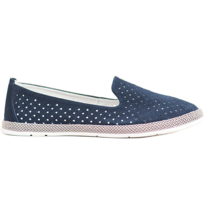 Goodin Señores de cuero calado azul marino